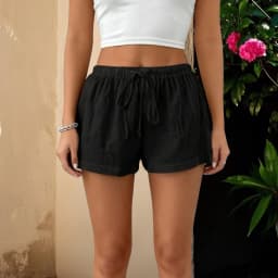 Xingqing y2k Mini Shorts Women Summer Clothes Solid Color/Striped Print Drawstring Elastic Waist Shorts Hot Pants Streetwear