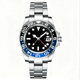 Customized LOGO 40mm Quartz GMT Man Watches Sapphire glass 10Bar Waterproof Luminous Diving Mens Wrist Watch Steel Bracelet
