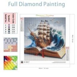 SDOYUNO Diy Diamond Mosaic Book Landscape Kit Full Diamond Painting Boat Mosaic Wall Art Decor For Home New Collection