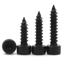 15-100pcs M2 M2.6 M3 M3.5 M4 M5 M6 Grade 8.8 Black Carbon Steel Hex Socket Hexagon Cap Head Self Tapping Screw Allen Head