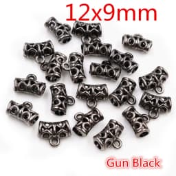 20pcs 3-Styles Beads Bails Pendants Jewelry Making DIY Necklace Silver Plated Gold Black Beads Bails Pendants Charm Beads Bails