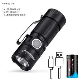 X30 5W LED Portable Mini LED Flashlight Magnet USB Rechargeable Outdoor Child Lady Backpack Pocket Torch Lamp 16340 Battery