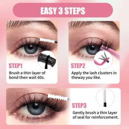600pcs Individual Eyelash Extensions Thick Fluffy 30D-100D Mix Length DIY Cluster Lashes 8mm-16mm Easy Application And Removal