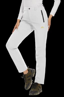 TACVASEN Women's Winter Ski Snow Softshell Fleece Lining Pants Hiking Trekking Mountain Trousers Cargo Warm Work Zipper Pockets