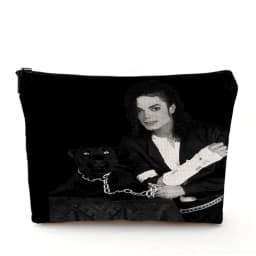 Super Star Michael Jackson Cosmetic Bag Double Print Makeup Bags Women Wedding Handbag Lady Travel Organizer Child Wallet
