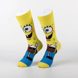 Funny Yellow Sponge Cartoon Square Anime Character Octopus Tentacles The Crab Boss Socks Men Women Breathable Cotton Stockings