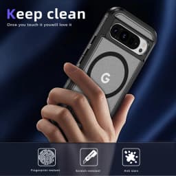 Luxury Folding Stand Magnetic Armour Phone Case For Google Pixel 9 8 Pro XL 8A Shockproof Hybrid PC Protective Military Cover
