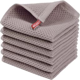 1/6Pcs Hot-selling Pure Cotton Honeycomb Kitchen Square Towel Set Easy To Clean with Hook Waffle 30*30cm