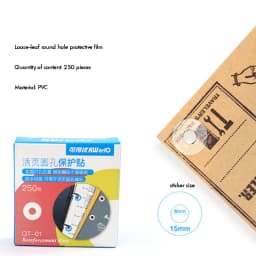 250 Labels Self-Adhesive Hole Punch Protector Loose-Leaf Paper Hole Reinforcement Labels Round Stickers for Office Supplies