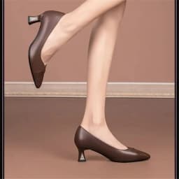 cresfimix women classic pointed toe brown patent leather spring slip on stiletto heel shoes lady casual comfort work pumps ab661