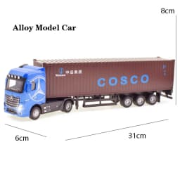 1:50 Diecast Alloy Truck Head Model Toy Container Truck Pull Back With Light Engineering Transport Vehicle Hobby Collections