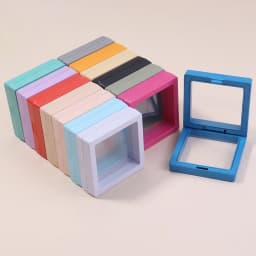 Transparent PE Floating Frame Display Case Jewelry Earring Antioxidant Storage Box Gifts Elastic Film Dustproof Packaging Box