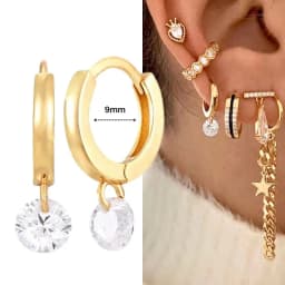 925 Sterling Silver Ear Needle Crystal Zircon Tassel Pendant Hoop Earrings Retro Small Fragrance Style High Jewelry Women Gifts