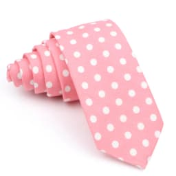 Cotton Men's Dots Neck Tie Classic Skinny Tie For Men Red Pink Black White Wedding Party Fashion Casual Man Business Cravat Gift
