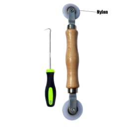 1Pc Wooden Handle And Steel Wheels Rolling Tool For Double Window Installation Hand Spline Roller Household Durable Screen Door