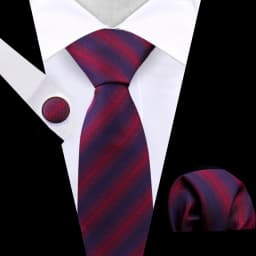 Business Tie For Men Set Necktie Cufflink Classic Handkerchief Suit For Wedding High Quality Stripe Tie Set Formal Gravata Gift