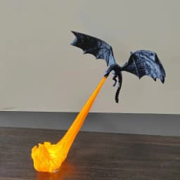 Dragon Flame Decor 3D Dragon Flame Bookshelf Nook Light Flying Fire Dragon Statue Unique Halloween Gift for Dragon Lovers