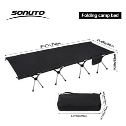 Sonuto Camp Bed Tent - Waterproof Sunshade Single Camping Tent, Lightweight 210D Oxford, Aluminum Poles, Windproof & Portable