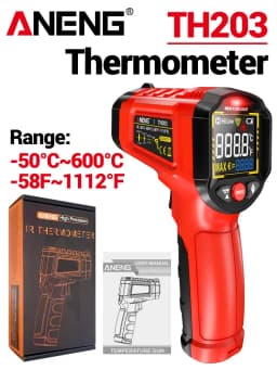 ANENG TH203 Smart Industrial Infrared Thermometer -50~600℃ Temperature Gun VA Reverse Color Screen Tester Meter Pyrometer Tools
