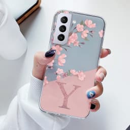 For Samsung Galaxy S22 S25 Plus Ultra S22+ Phone Case Soft Slim Luxury A-Z Letters Back Cover Funda Clear Bumper TPU Transparent