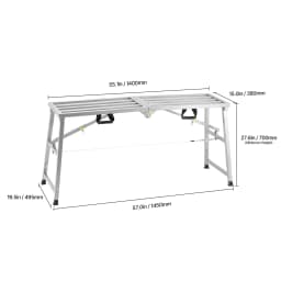SucceBuy Work Platform 3 Gear Folding Steel Step Ladder Portable Scaffolding Platform 400 lb Load Stool to Cleaning &Washing