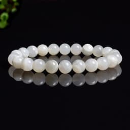 Natural Grey Labradorite Bracelets Flash Smooth Spectrolite Moonstone Round Elastic Beads Bracelet Genuine Natural Stone Jewelry