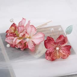 New Artificial Flower Floral Hairpin Forks U-shaped Tassel Hair Clip Fork Vinatge Chinese Style Tassel Headwear Hanfu