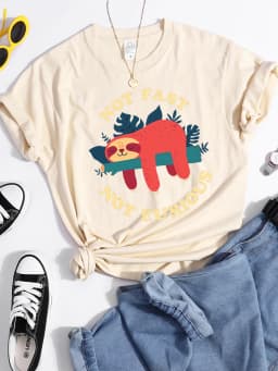 Not Fast Not Furious Printed T-shirt For Women Short Sleeve T Shirts Breathable Soft Short Sleeve Oversized Famale T-shirts
