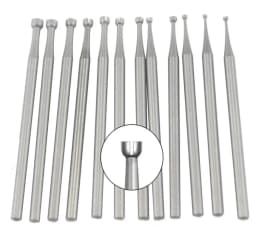 6Piece round open mouth Cup Burr with 3/32Inch 2.35mm Shank for Jewelry Making Wire Rounder Bits Silver Burs
