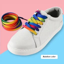 1Pair Gradient Shoelaces Rainbow Laces Colorful Flat Shoelace for Sneaker Casual Canvas Shoe laces Shoes Strings 90cm/100cm
