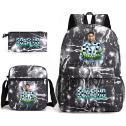 Cr7 Ronaldo 67 Print School Backpack Set with Shoulder Bag & Pencil Case for Teens Kids Lightweight Daypack