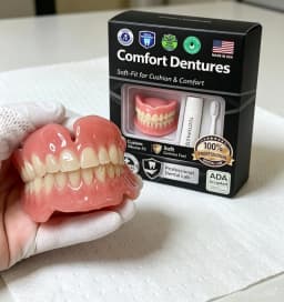 2026 New Instant Smile Moldable Silicone Denture Kit, Natural Ivory Upper & Lower False Teeth With Toothbrush & Toothpaste
