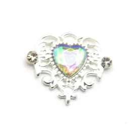 10Pcs 21 * 25mm Peach Heart Rhinestone Alloy Flower Plate Ornaments Diy Wedding Dress Gift Box Hair Decoration Accessories