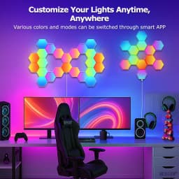 20/12/8/3Packs Hexagon Lights Wall RGB Panel Smart APP Hexagonal Modular Gaming Lights Night  Music Sync Honeycomb Light Bedroom
