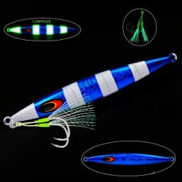 200g Long Casting Slow Sinking Fishing Lures Jigging Hard Wobblers Artificial Baits Luminous Vertical Fishing Lure Fishing Jig