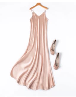 TAJIYANE 100% Mulberry Silk 21 Mommes Long Dresses Woman Summer 2025 New Satin Slip Dress Many Colors Ladies Clothes платье