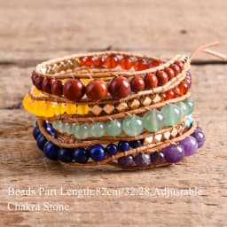 Unique Mix Strands Leather Bracelet Multicolor Natural Stone Woven Wrap Bracelets Bohemian Bracelet Drops Hipping