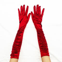 Long Satin Wave Pattern Micro Reflective Light Wedding Party Noble Style Women Gloves Lady Slender COS Graduation Mittens Nv5