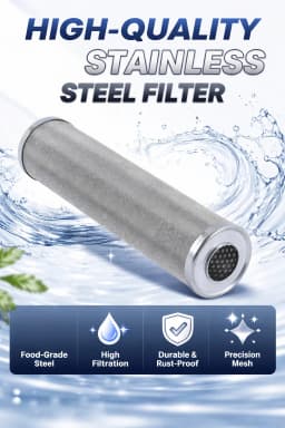 10 Inch 304/316 Stainless Steel Filter Screen Washable High Temp Resistant Universal Pre Filter Home Water Purifier