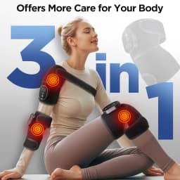 Heated Vibrating Knee Pads for Joint Far-infrared Knee,Shoulder & Elbow Pad 3 in 1 Brace Hot Compress USB Charging Warmer Strap