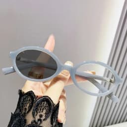 Advanced Elliptical Frame Photochromic Myopia Glasses Anti-Blue Light Glasses Optical Prescription Eyeglasses 0 TO -4.0