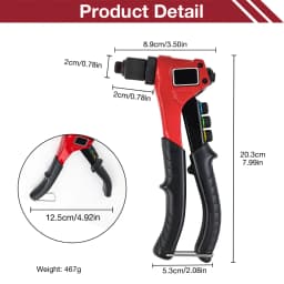 2.4mm/3.2mm/4.0mm/4.8mm Rivet Gun Kit DIY Riveting Tool Insert Nut Riveting Tool Home Cordless Riveting Tool With 80pcs Rivets