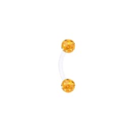 Coated Crystal Silicone 16g 1.2mm Eyebrow Ring Flexible Bioflex 6/8/10/12mm Bar Monroe Lip Curved Barbell Piercing