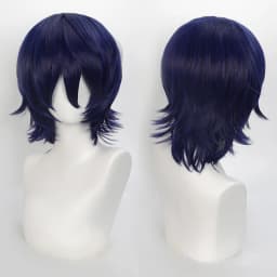 35cm Short Black Spiky Cosplay Wig Pre-Teased Crown Heat Resistant Synthetic Wig Layered Flipped-out Universal Anime Wig