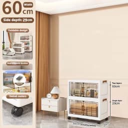 Heavy Duty Foldable Storage Cabinet with Wheels – Multi-layer Baby Wardrobe & Toy Organizer for Bedroom, Space-Saving for Kids