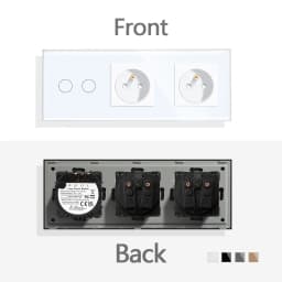 TAWOIA French Polish Power Socket Touch Switch Glass Panel USB Double Outlet Triple Wall Sockets Button Switch Fits E-type Plugs