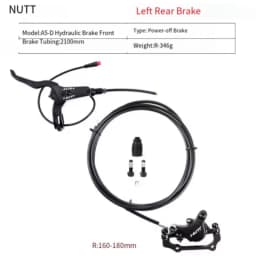 NUTT 2 Piston E-Bike Disc Brake Set Power Off Bicycle Hydraulic Disc Brake For E-Bike Scooter Mtb Folding Bike