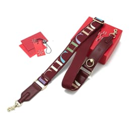 CH Wide Shoulder Bag Strap Set With Monogram Print Leather Accents And Heavy Duty Metal Hardware For Daily Use