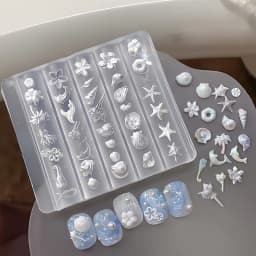 3D Mold Silicone Nail Art Decorations DIY Flower Design Templates Mold For Nails Jewelry Crafts Transparent Nails Mold Tool