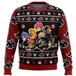 Naruto Akatsuki Uchiha Itachi 2026 New Christmas Style Anime Movie Crew Ugly Christmas Hoodie Cosplay Costume Men's and Women's